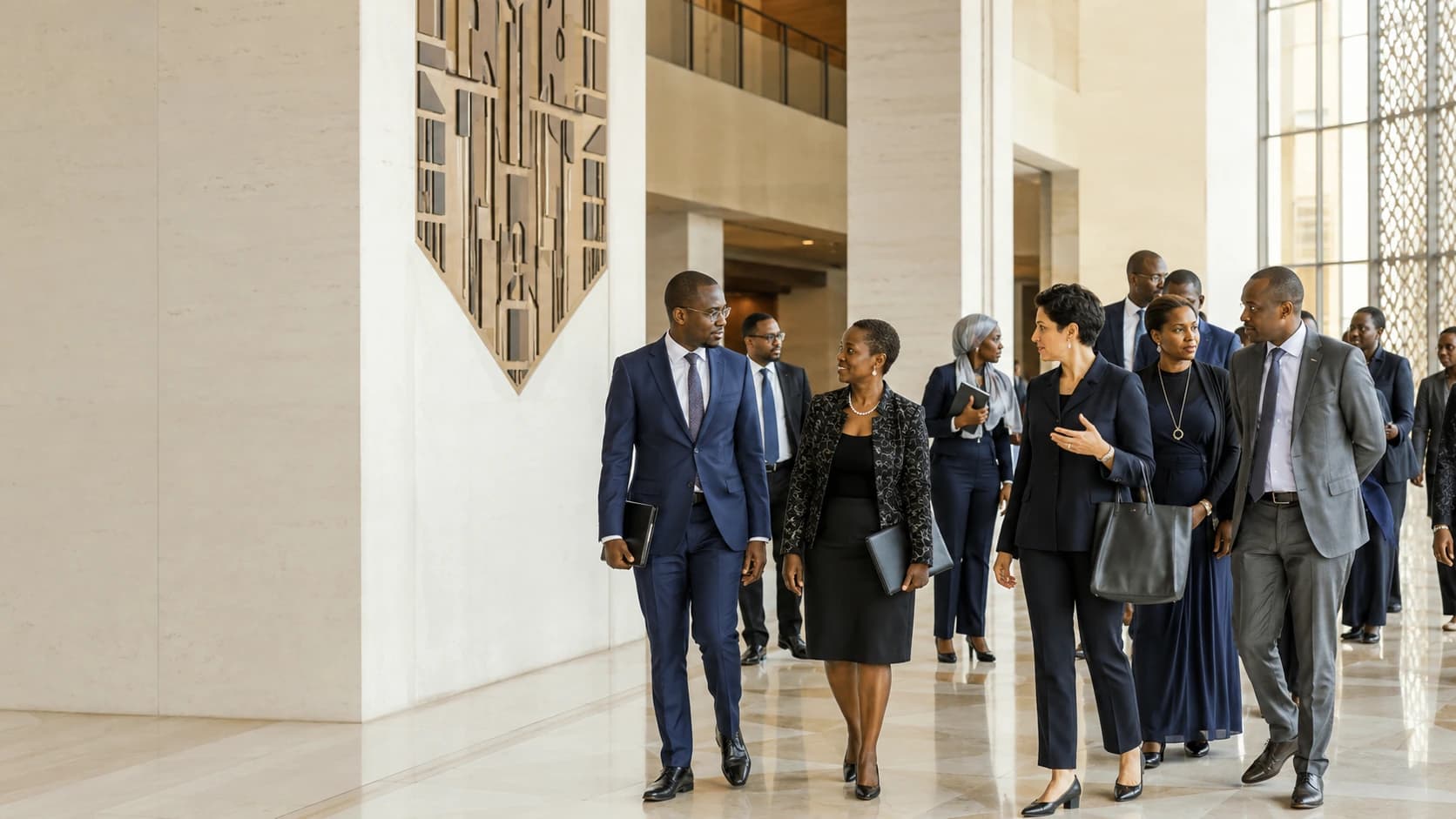 Institutional delegation in conversation along a corridor