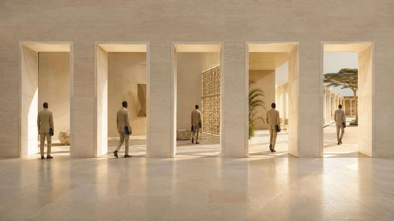 Parcours institutionnel baigné de lumière