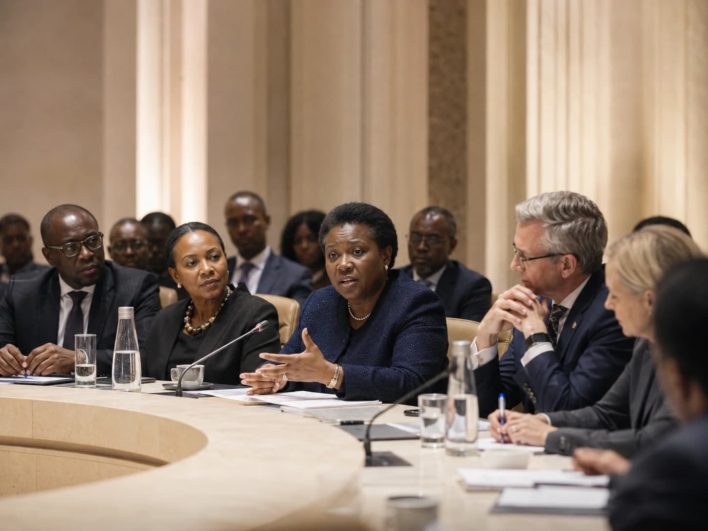 Policy dialogue at an institutional roundtable